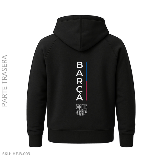 Buzo Capota Negro Blaugrana – Barra Vertical