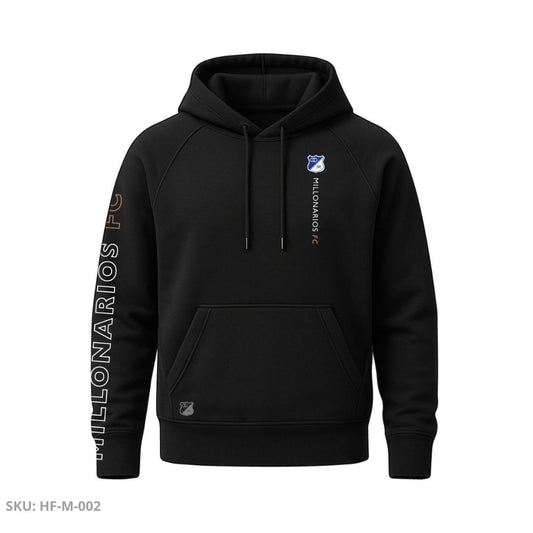 Buzo Negro Embajador – Manga Lateral Dorada