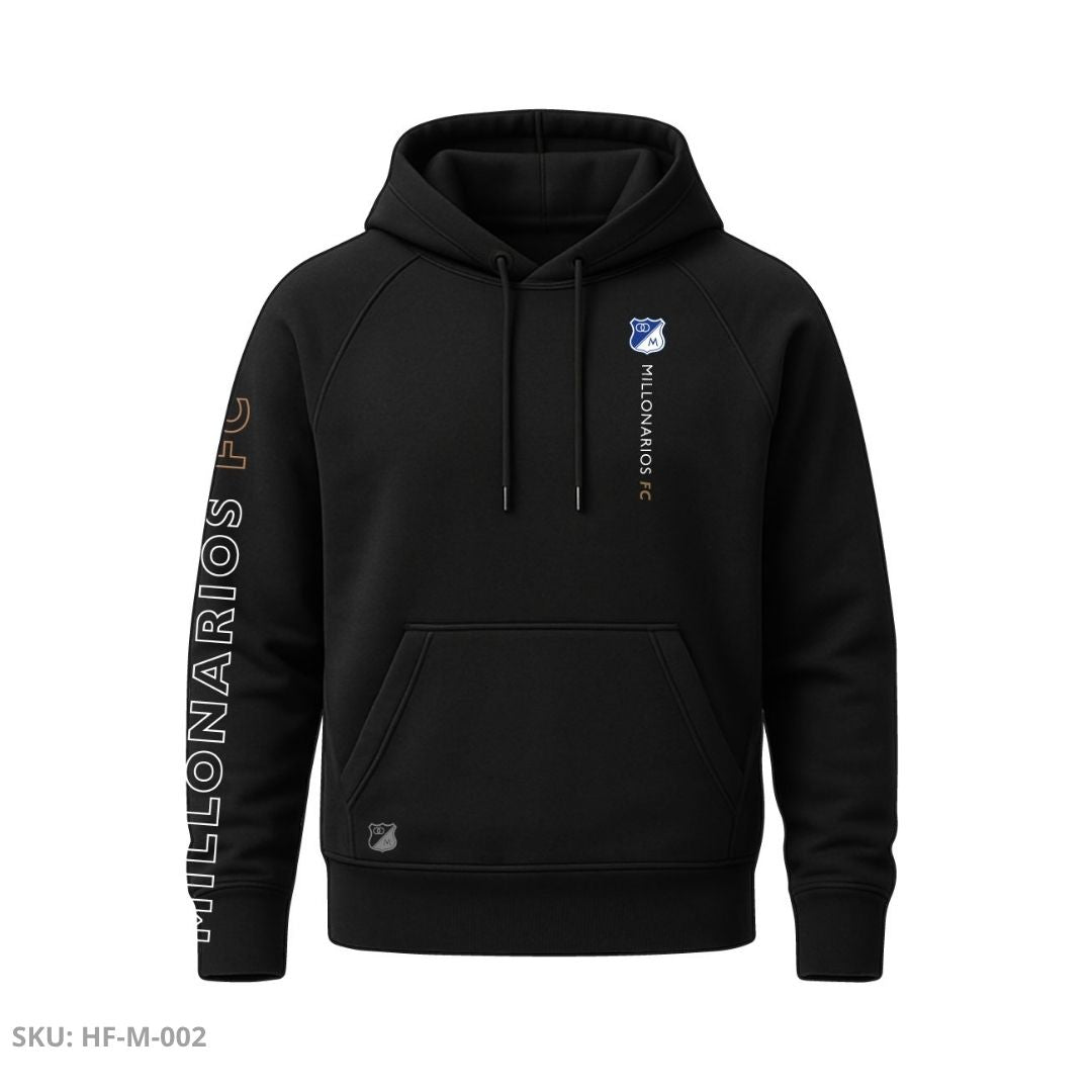 Buzo Negro Embajador – Manga Lateral Dorada