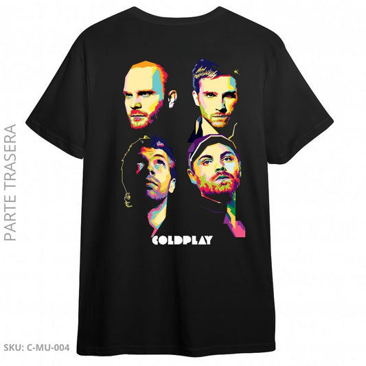 Camiseta Coldplay – Estilo WPAP Color Art